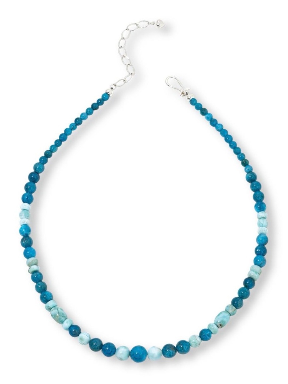 Jay King Sterling Silver Apatite and Larimar Bead 18-1/4" Necklace